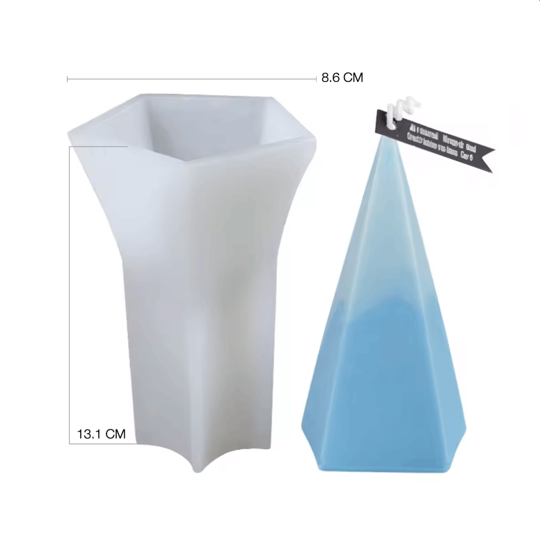 Molde silicona vela pirámide pentagono