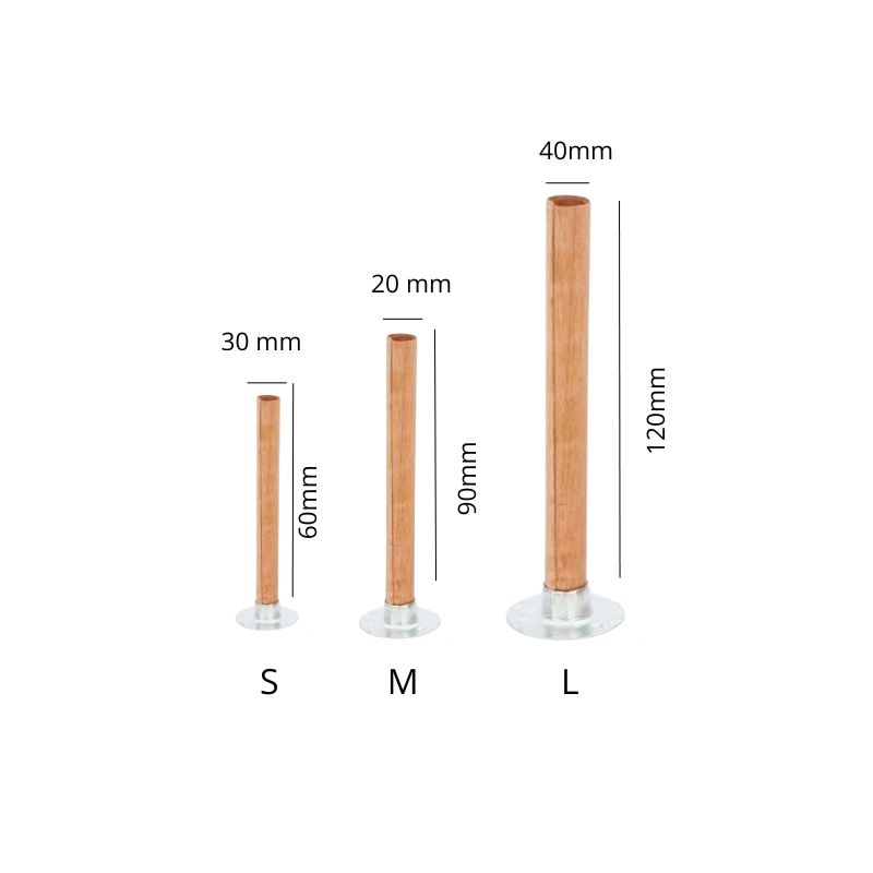 Pabilo de madera tubular para velas