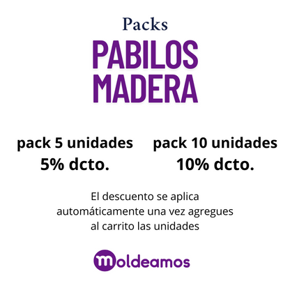 Pabilo de madera ondulada para velas
