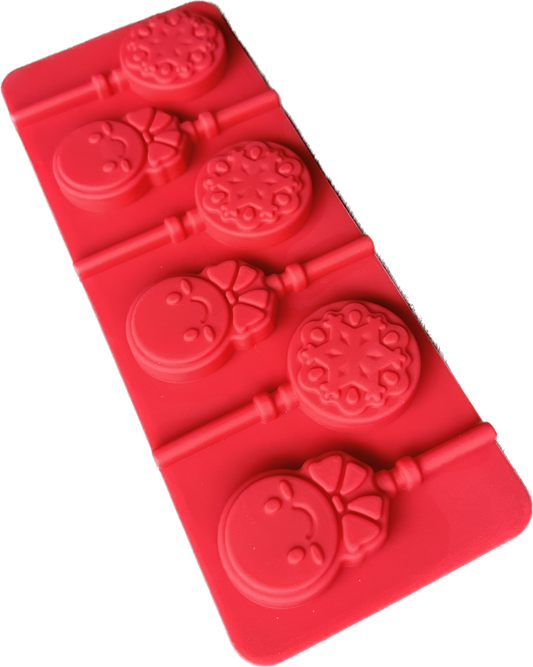 Molde de silicona para paleta tipo chupeta forma de niño corbatín y colombina