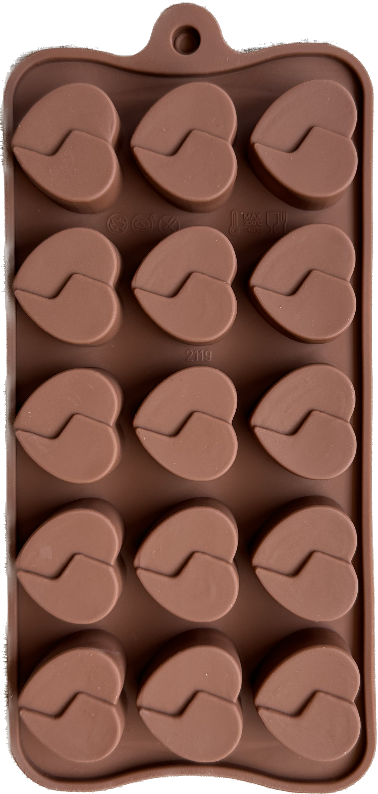 Molde silicona bombones de chocolate forma corazón