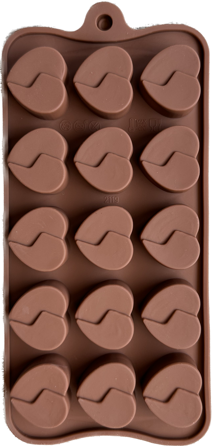 Molde silicona bombones de chocolate forma corazón