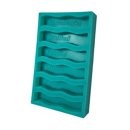 Molde velas de los deseos intensiones onduladas letra separada