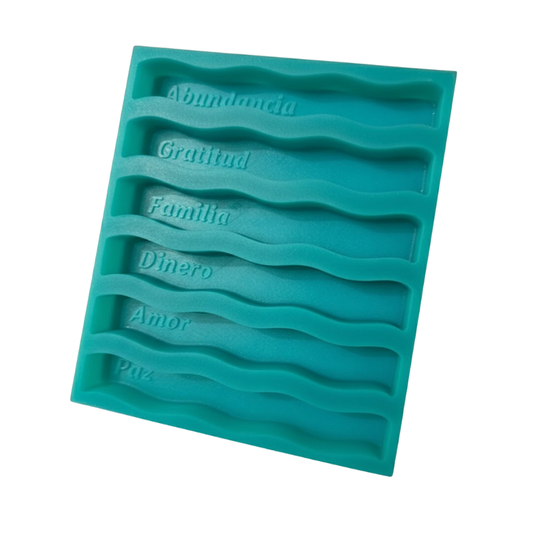 Molde velas de los deseos intensiones onduladas letra separada