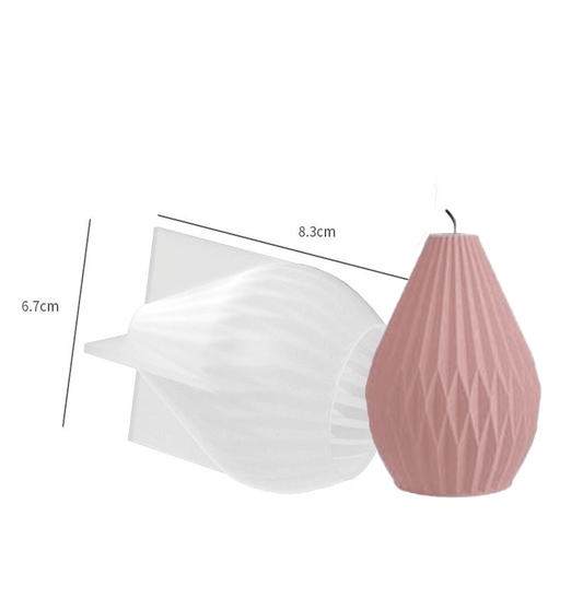 Molde silicona vela pera geometrica- COPIAR