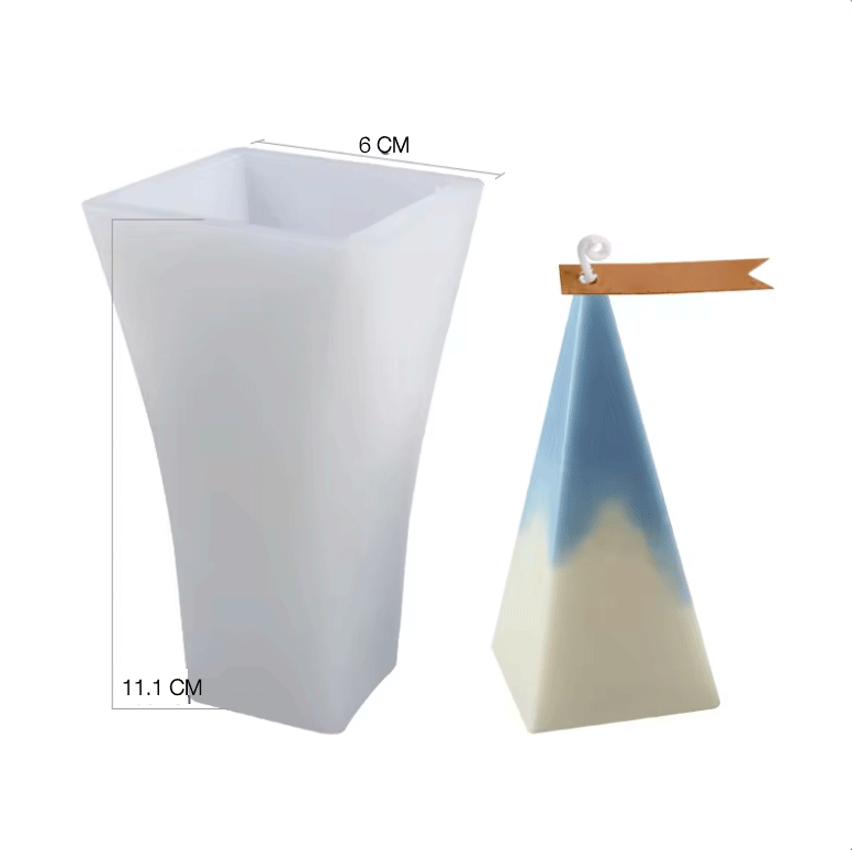 Molde silicona vela pirámide cuadrada