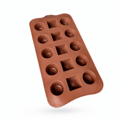 Molde silicona bombon chocolate 3 formas