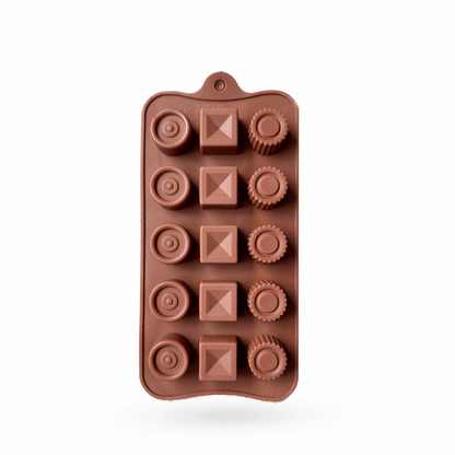 Molde silicona bombon chocolate 3 formas