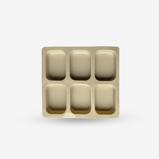 Molde rectangular borde redondo gris