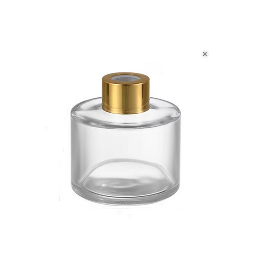 Envase para difusión transparente cuello dorado