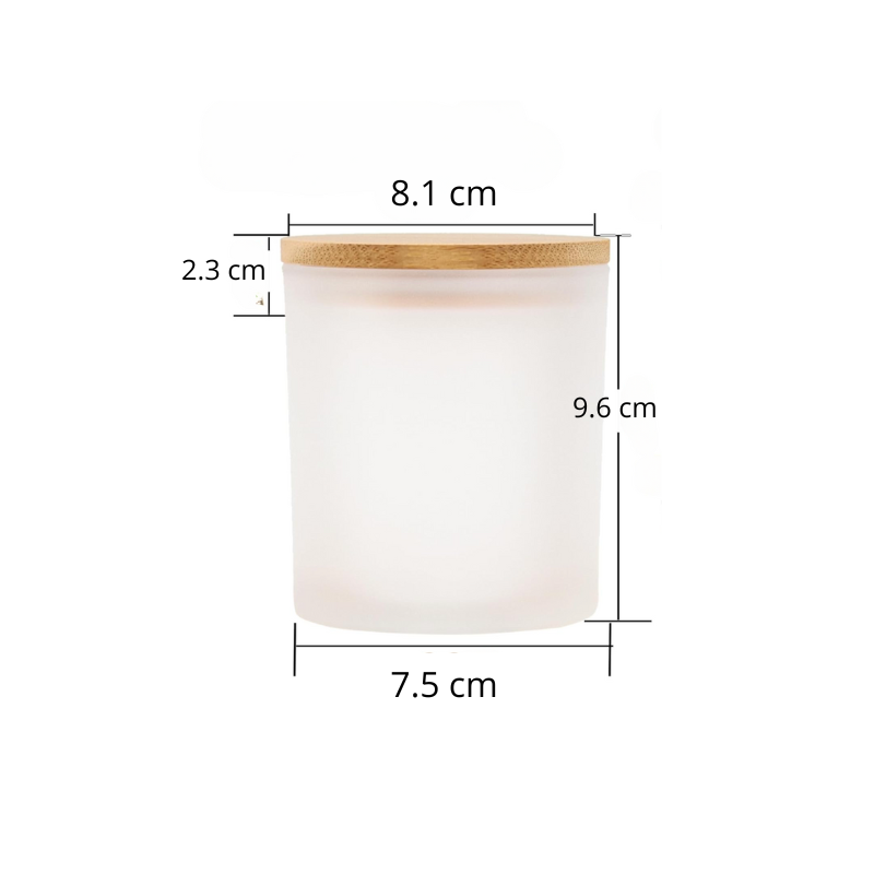 Contenedor vidrio esmerilado transparente