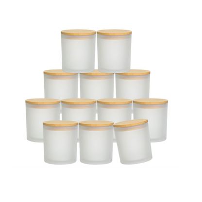 Contenedor vidrio esmerilado transparente