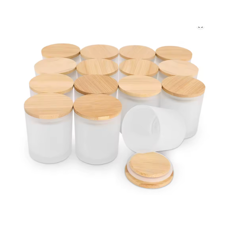 Contenedor vidrio esmerilado transparente