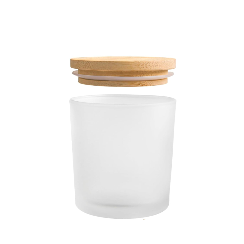 Contenedor vidrio esmerilado transparente