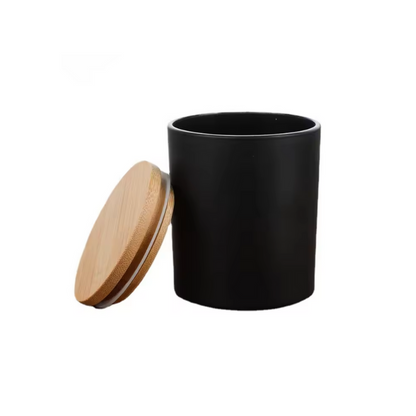 Contenedor vidrio esmerilado negro