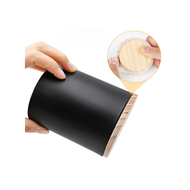 Contenedor vidrio esmerilado negro