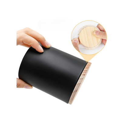 Contenedor vidrio esmerilado negro