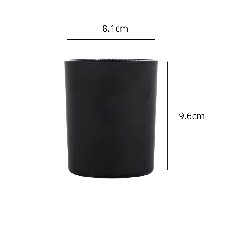 Contenedor vidrio esmerilado negro