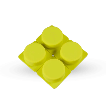 Molde redondo x 4 cavidades bandeja cuadrada