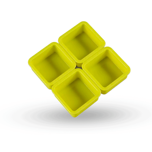 Molde cuadrado x 4 cavidades bandeja cuadrada