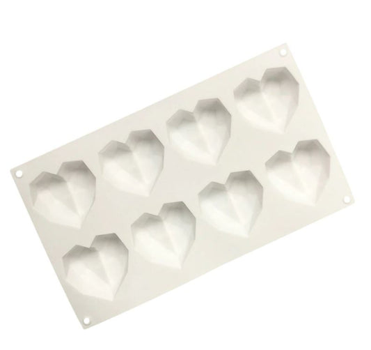 Molde corazón geométrico 8 cav
