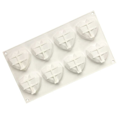 Molde corazón geométrico 8 cav