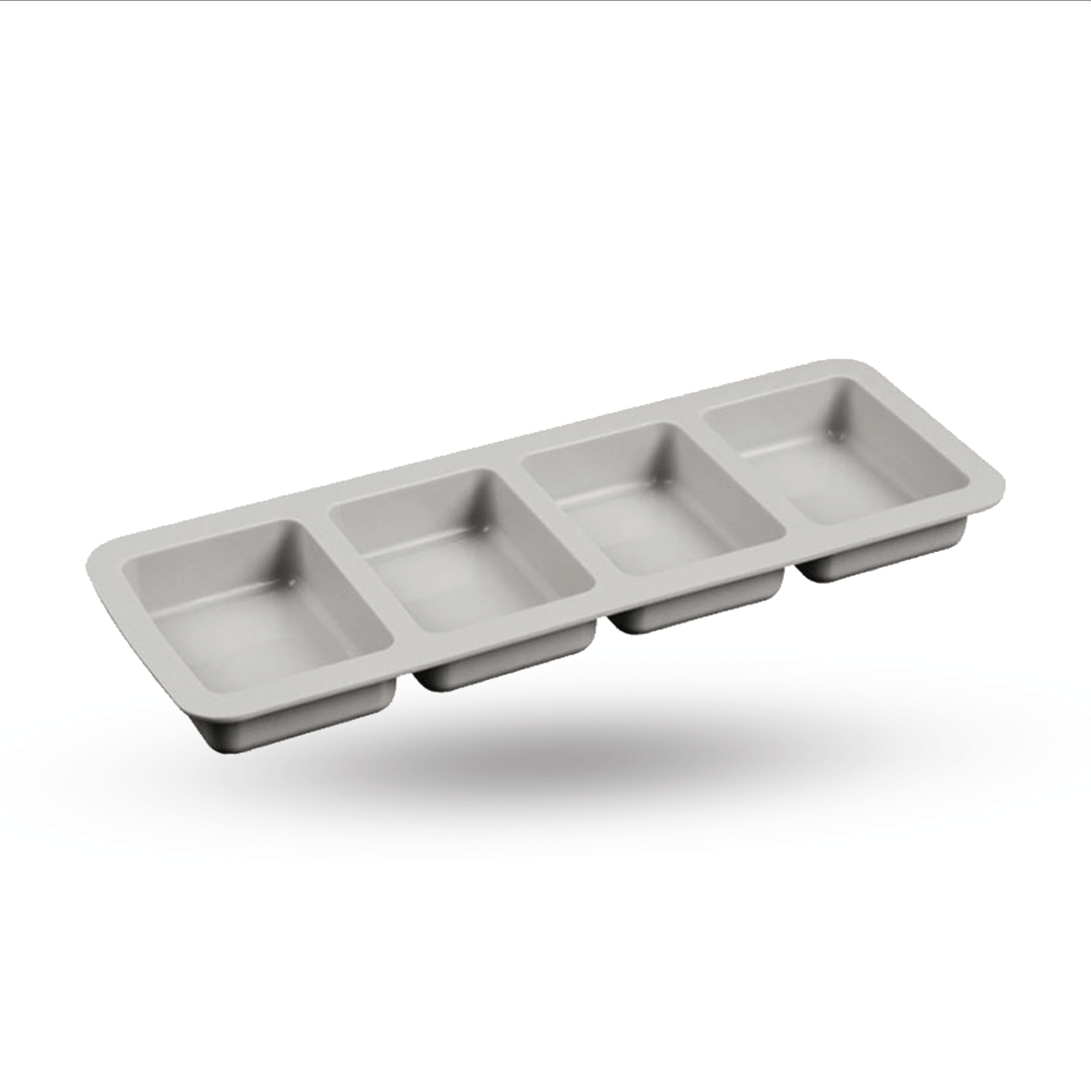 Molde rectangular bordes redondos 4 cavidades