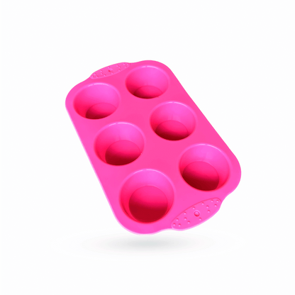 Molde silicona redondo tipo cupcake 6 cavidades