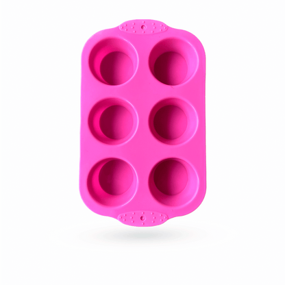 Molde silicona redondo tipo cupcake 6 cavidades