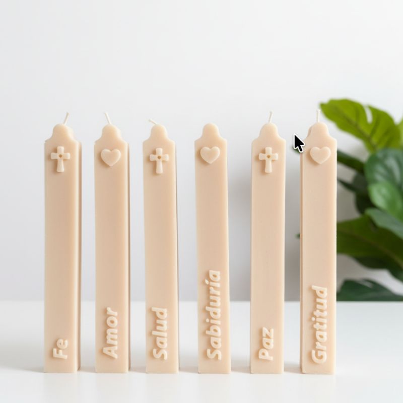 Molde velas de los deseos intensiones iglesia letra separada