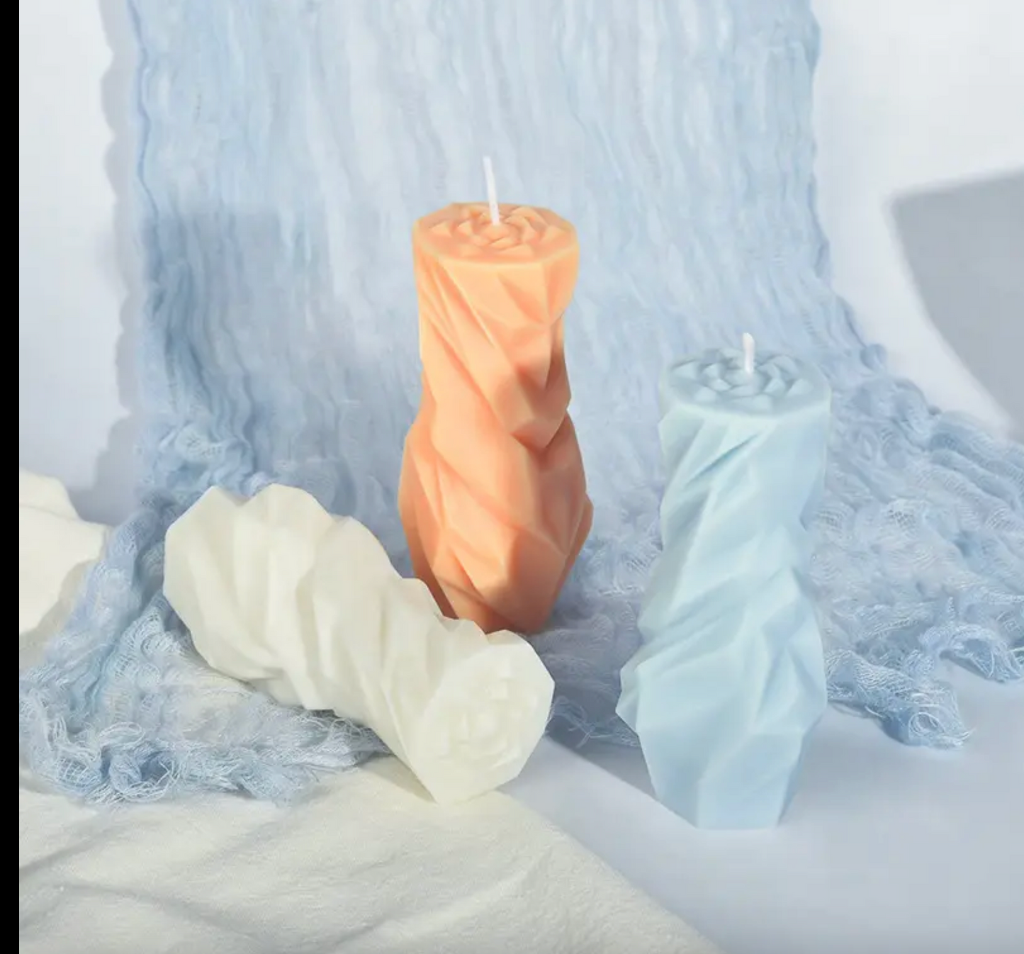 Molde silicona vela forma columna Rombica